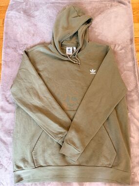 adidas Olive Green Trefoil Pullover Hoodie